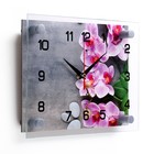 Часы настенные, интерьерные "Орхидеи", бесшумные, 20 х 26 см - фото 9589667