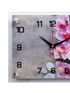 Часы настенные интерьерные «Орхидеи», бесшумные, плавный ход, 20×26 см - Фото 3