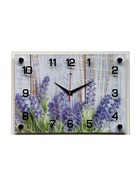 Часы настенные интерьерные «Фиолетовые цветы», бесшумные, плавный ход, 25×35 см - Фото 1