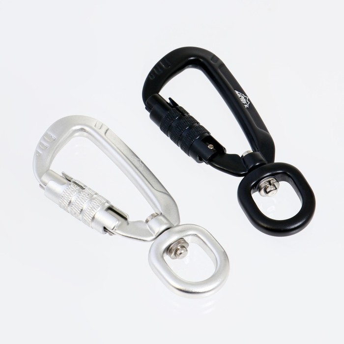 Карабин с байонетной муфтой и вертлюгом «Мастер К», 9×4 см, 400 кг, МИКС - Фото 1