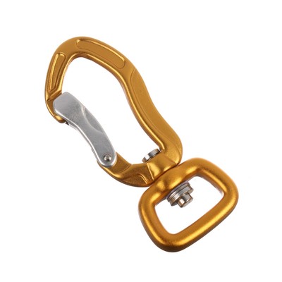 Карабин с защёлкой и вертлюгом «Мастер К», 7×3 см, 200 кг, жёлтый