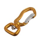 Карабин с защёлкой и вертлюгом «Мастер К», 7×3 см, 200 кг, жёлтый - Фото 3