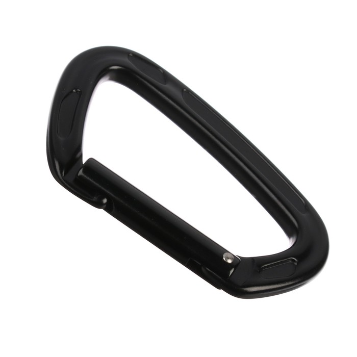 Карабин с защёлкой «Мастер К», 10×6 см, 22 KN, чёрный - Фото 1