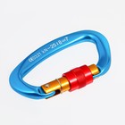 Карабин с муфтой «Мастер К», 10×6 см, 25 KN, голубой - Фото 2