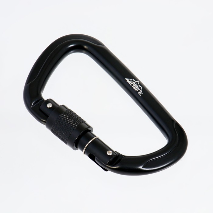 Карабин с муфтой «Мастер К», 11×7 см, 26 KN, чёрный - Фото 1