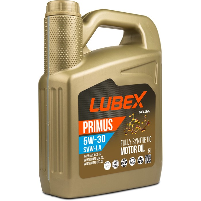 Моторное масло LUBEX PRIMUS SVW-LA 5W-30 SN C3, синтетическое, 5 л