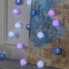 УЦЕНКА Гирлянда «Нить», 5 м, с насадками «Клубки серо-розовые», 6 см, IP20, 20 LED, 220 В, свечение белое - Фото 5