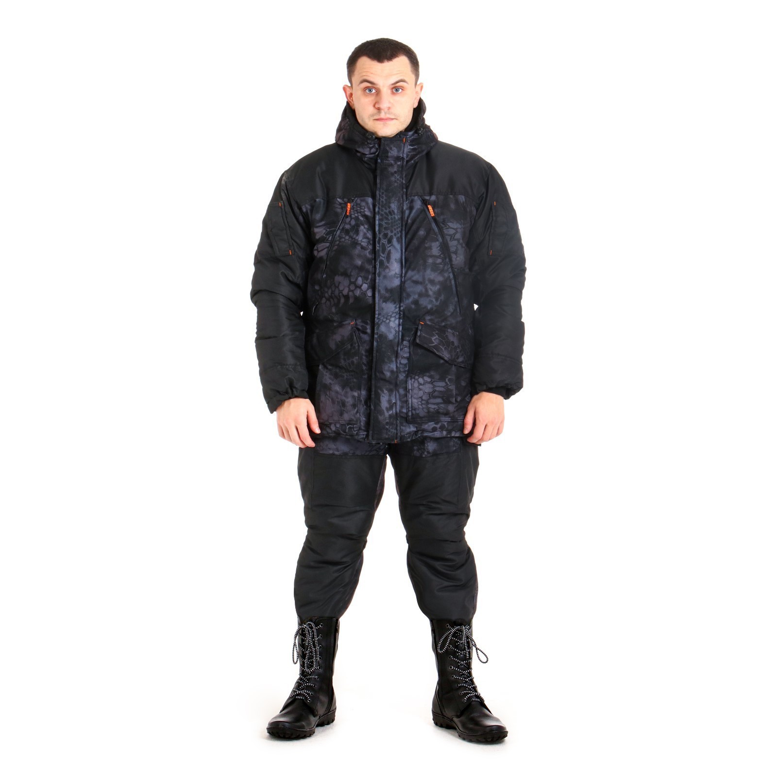 Костюм зимний «ГЕРКОН» кмф "черный питон" ткань: Алова/Кошачий глаз, 48 ...