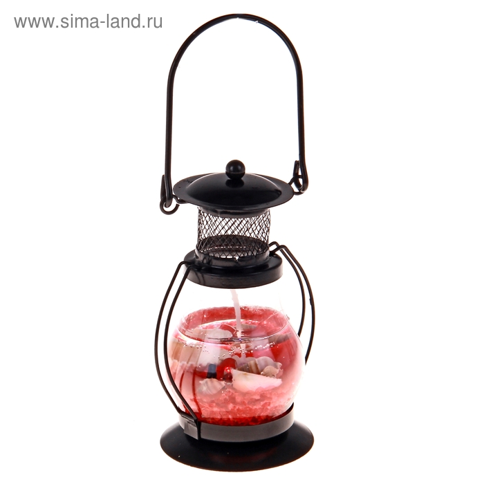 Свеча гелевая "Фонарик", цвет красный - Фото 1