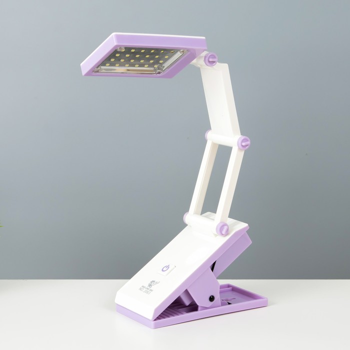 Настольная лампа «Котик» LED 4 Вт USB АКБ бело-фиолетовый 7×13×35 см RISALUX - Фото 1