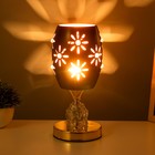 Настольная лампа "Цветы" E27 40Вт черно-золотой 12х12х24 см RISALUX - Фото 3