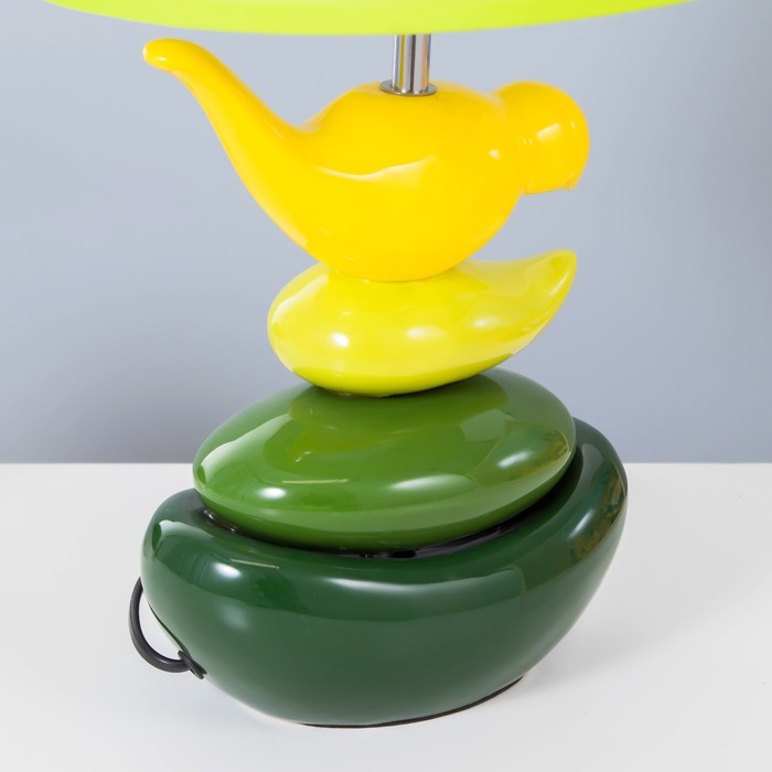 Настольная лампа "Птичка" Е14 40Вт желто-зеленый 28х28х47 см RISALUX - фото 1909015391