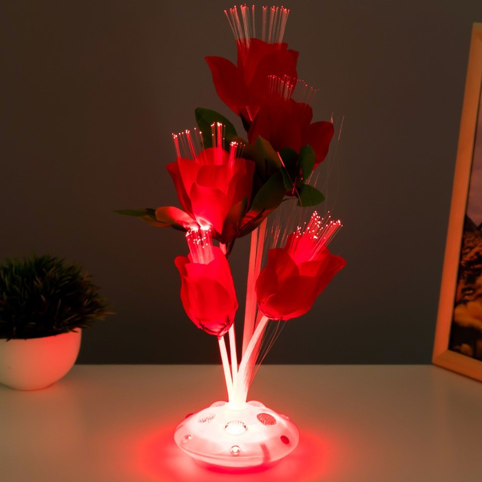 Ночник "Розы" LED от батареек МИКС H.35 см RISALUX - фото 1897290521