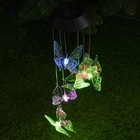 Садовый светильник на солнечной батарее «Бабочки», 12.5 × 86 × 12.5 см, 6 LED, свечение мульти - Фото 3
