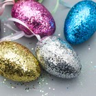 Декор пасхальный подвеска "Яйцо - блёстки" набор 6 шт разноцветные 6х4х4 см - фото 9882385