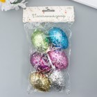 Декор пасхальный подвеска "Яйцо - блёстки" набор 6 шт разноцветные 6х4х4 см - фото 9882386