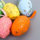 Декор пасхальный подвеска "Яйцо - золотистые пятнышки" набор 6 шт разноцветные 7х5х5 см - Фото 2