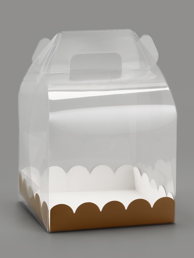 PVC Коробка для бенто - торта, прозрачная, 14×14×12 см