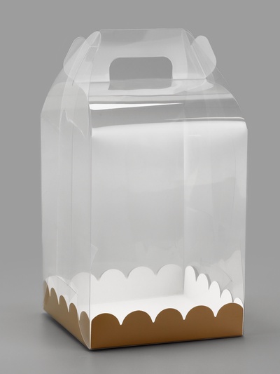 PVC Коробка для бенто - торта, прозрачная, 14×14×18 см