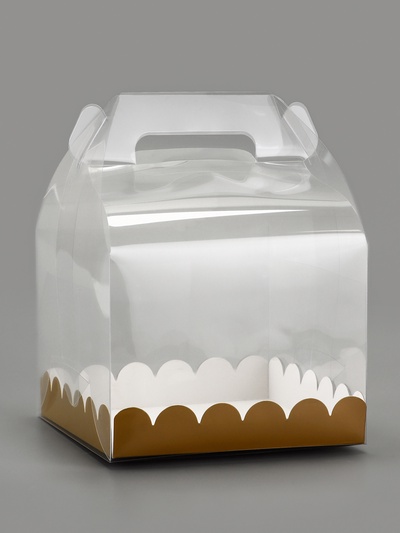 PVC Коробка для бенто - торта, прозрачная, 16×16×12 см