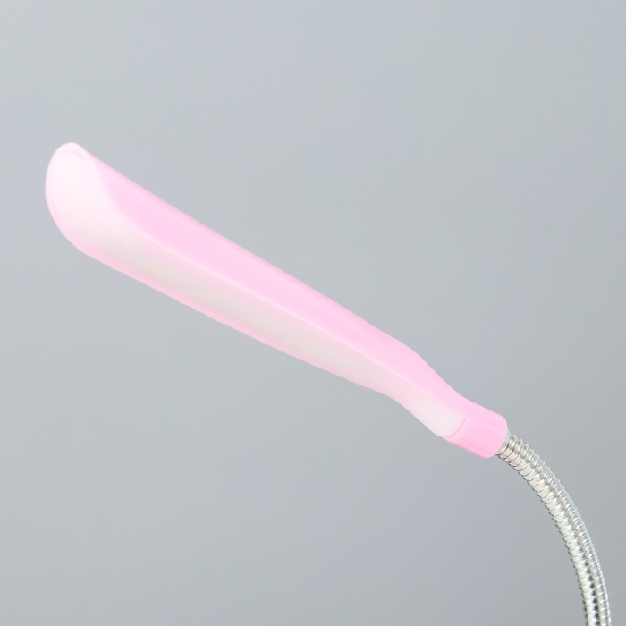 Настольная лампа "Световой луч" LED от батареек розовый 5х8,5х20 см RISALUX - фото 1907554023