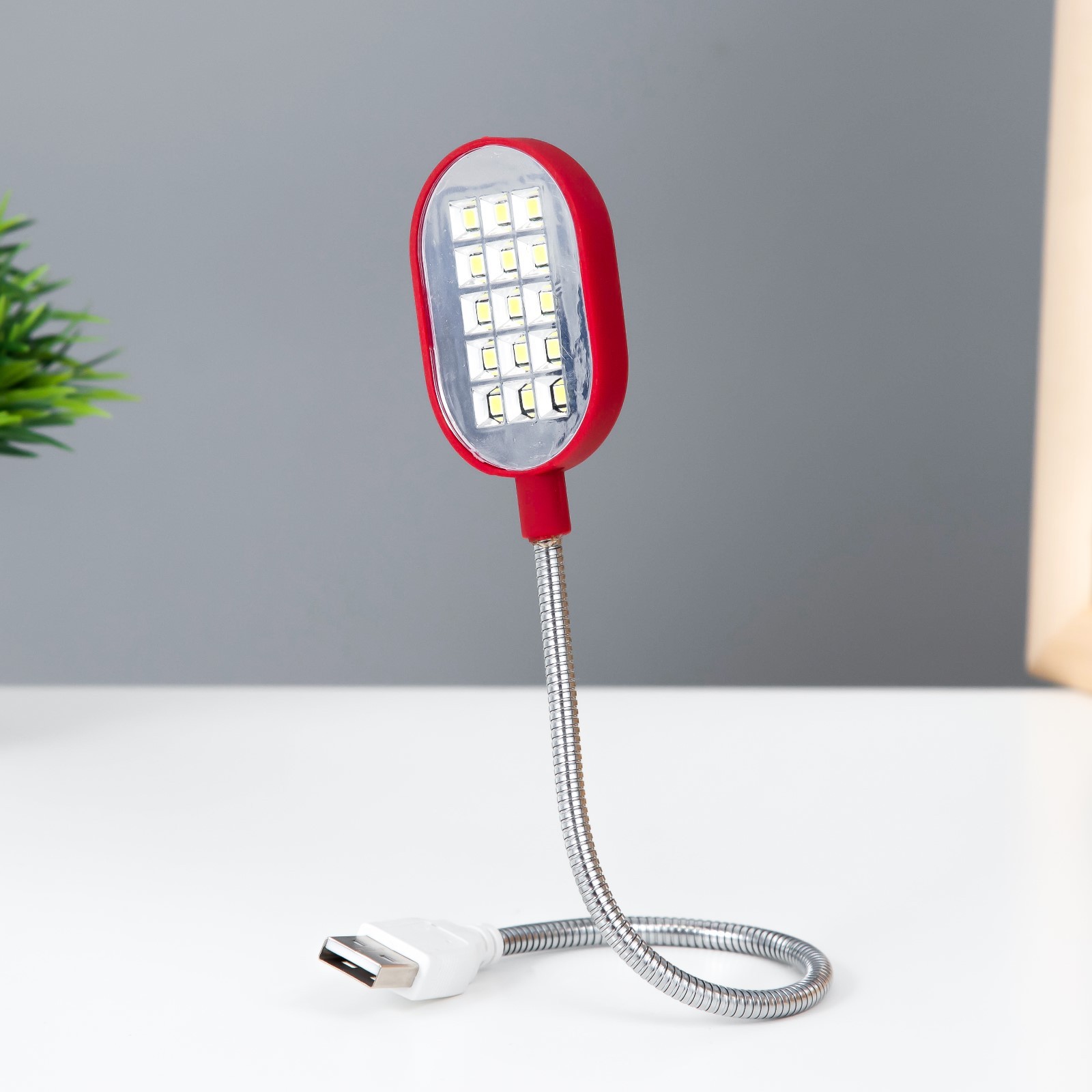 Светильник "Компакт" 3Вт USB красный 7х1х34 см RISALUX (9078614 ...
