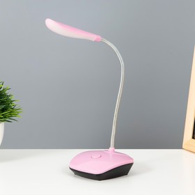 Настольная лампа "Рендо" LED 2Вт от батареек 3хААА розовый 11,5х11,5х38,5 см RISALUX