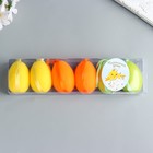 Декор пасхальный подвеска "Яйцо с ворсом" набор 6 шт разноцветные 4х4х6 см - Фото 3