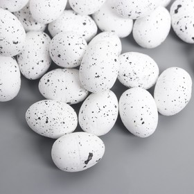 Декор пасхальный "Яйцо перепелиное" набор 50 шт белый 1,8х2,5 см, 8х8х8 см