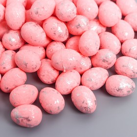 Декор пасхальный "Яйцо - серебристая крапинка" набор 100 шт розовый 1,5х1,8 см, 8х8х8 см