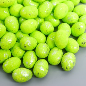 Декор пасхальный "Яйцо - серебристая крапинка" набор 100 шт зелёный 1,5х1,8 см, 8х8х8 см