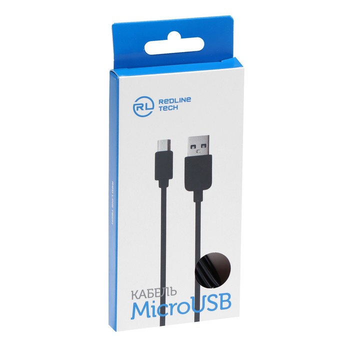 Кабель Red Line (УТ000023132), microUSB - USB, 1 м, зарядка + передача данных, чёрный - фото 51457940