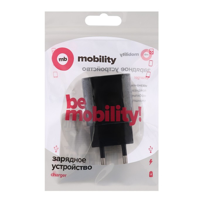 Сетевое зарядное устройство mObility mt-31, USB, 1 А, черное - фото 51457953