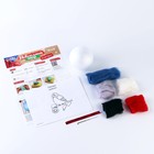 Ёлочный шар из шерсти на новый год «Снегирь на ветке», новогодний набор для творчества - Фото 4