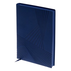 Ежедневник недатированный А6+, 160 листов "Кассандра", мягкая обложка, искусственная кожа, блинтовое тиснение, синий