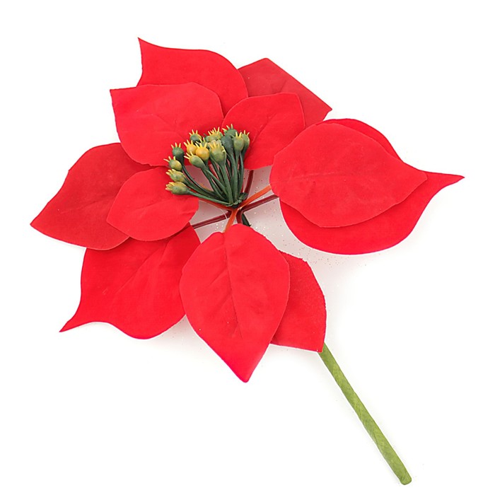 Новогодний декор «Пуансеттия», цвет красный - Фото 1