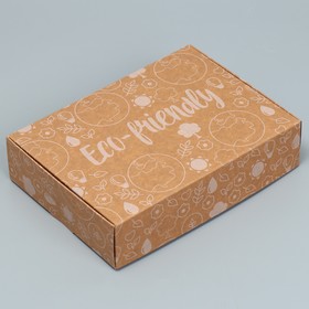 Коробка подарочная складная крафтовая, упаковка, «Eco-friendly», 21 х 15 х 5 см