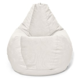 Кресло-мешок «Груша» Позитив Maserrati, размер M, диаметр 70 см, высота 90 см, велюр, цвет белый