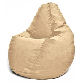 Кресло-мешок «Груша» Позитив Maserrati, размер M, диаметр 70 см, высота 90 см, велюр, цвет капучино