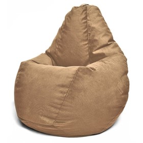 Кресло-мешок «Груша» Позитив Maserrati, размер M, диаметр 70 см, высота 90 см, велюр, цвет кофе
