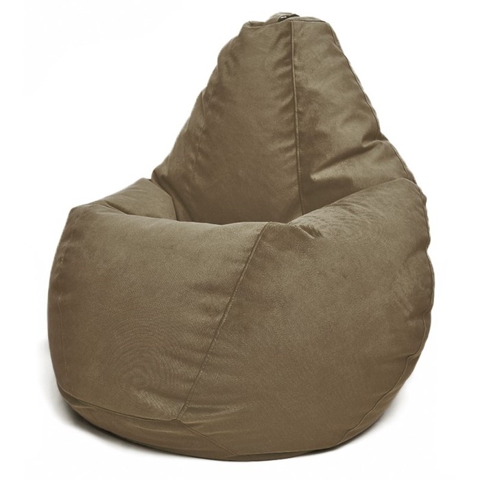 Кресло-мешок Груша M, размер 70х100 см, ткань велюр, цвет латте