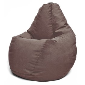 Кресло-мешок «Груша» Позитив Maserrati, размер M, диаметр 70 см, высота 90 см, велюр, цвет коричневый