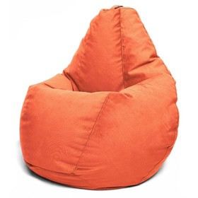 Кресло-мешок «Груша» Позитив Maserrati, размер M, диаметр 70 см, высота 90 см, велюр, цвет оранжевый