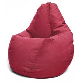 Кресло-мешок «Груша» Позитив Maserrati, размер M, диаметр 70 см, высота 90 см, велюр, цвет бордовый