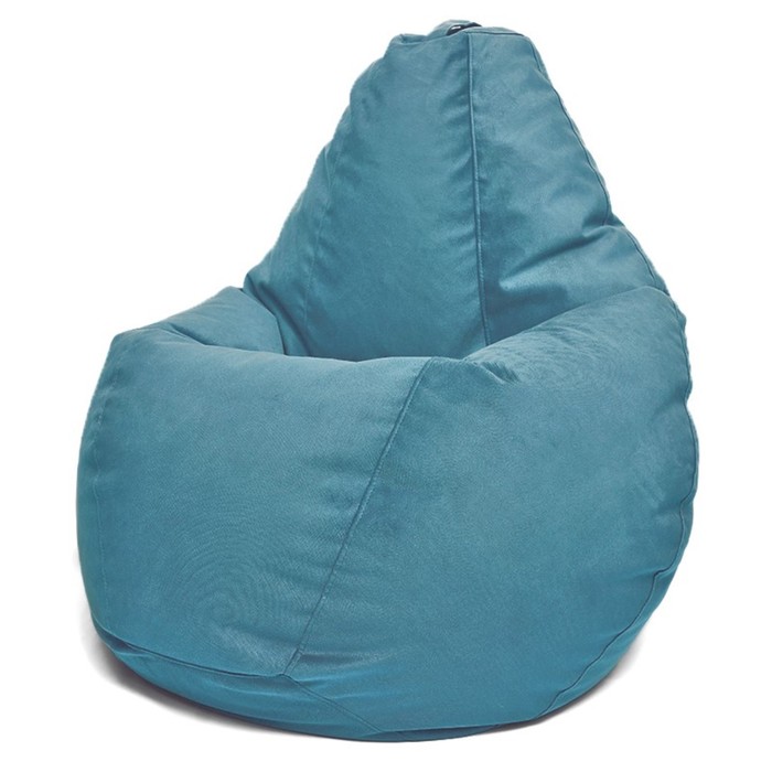 Кресло-мешок «Груша» Позитив Maserrati, размер M, диаметр 70 см, высота 90 см, велюр, цвет синий - Фото 1