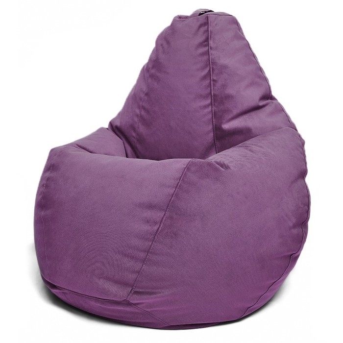 Кресло-мешок Груша M, размер 70х100 см, ткань велюр, цвет сиреневый