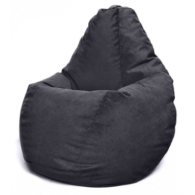 Кресло-мешок «Груша» Позитив Maserrati, размер M, диаметр 70 см, высота 90 см, велюр, цвет чёрный