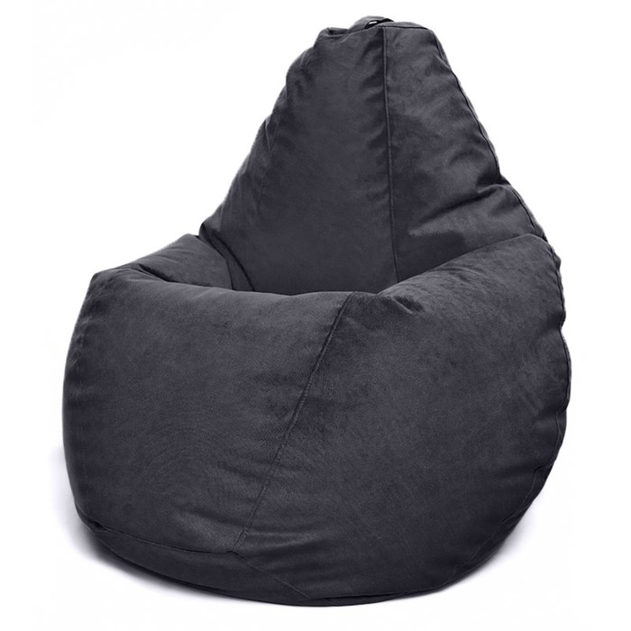 Кресло-мешок «Груша» Позитив Maserrati, размер M, диаметр 70 см, высота 90 см, велюр, цвет чёрный - Фото 1