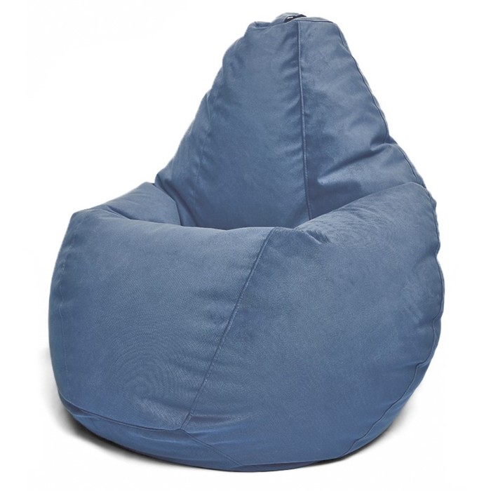 Кресло-мешок «Груша» Позитив Maserrati, размер M, диаметр 70 см, высота 90 см, велюр, цвет тёмно-синий - Фото 1