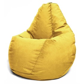 Кресло-мешок «Груша» Позитив Maserrati, размер L, диаметр 80 см, высота 100 см, велюр, цвет жёлтый
